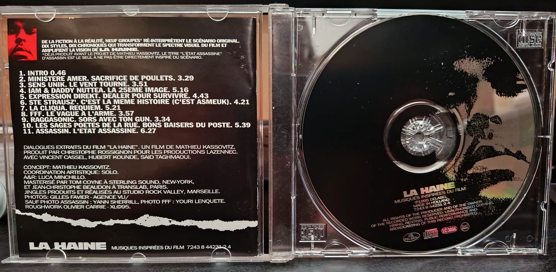 Original 1995 La Haine – Musiques inspirées du film CD opened with booklet and disc